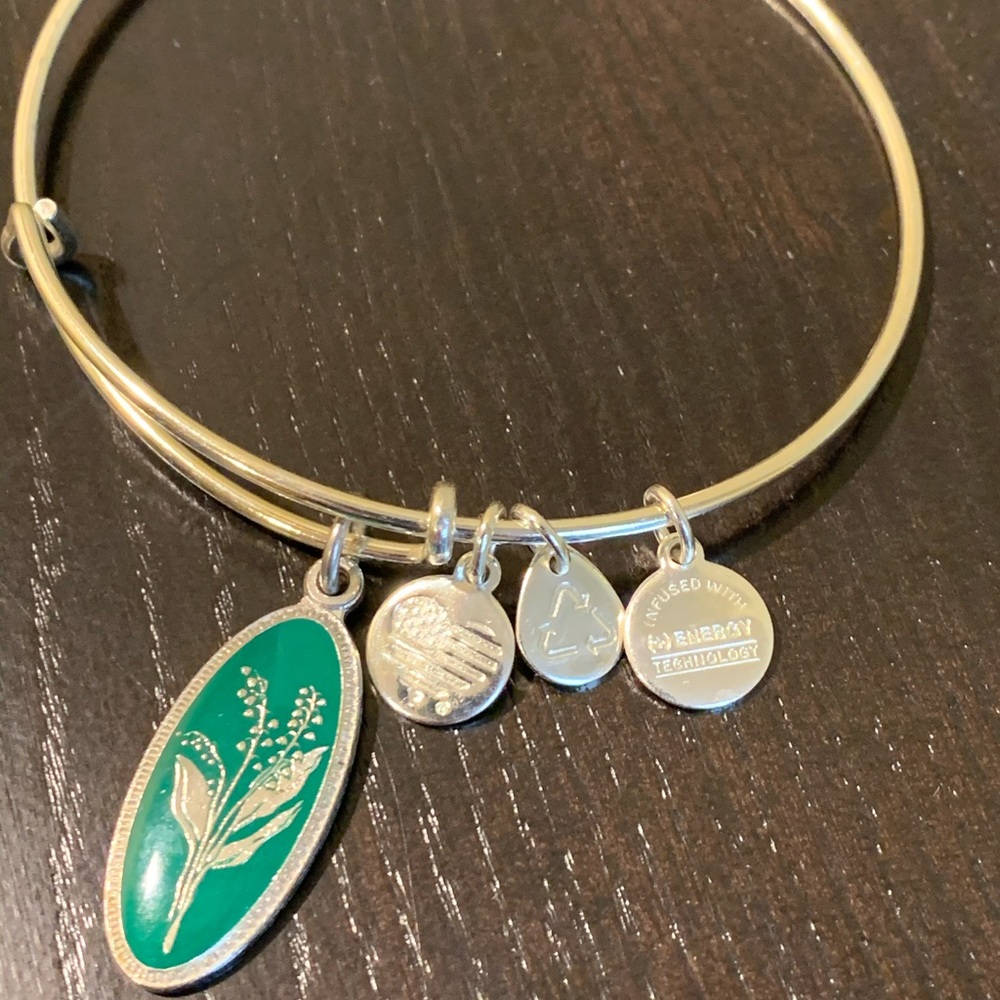 Alex and Ani “Lily of the Valley” charm bracelet.